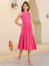 Pink Pure Cotton Schiffli Fit & Flare Dress